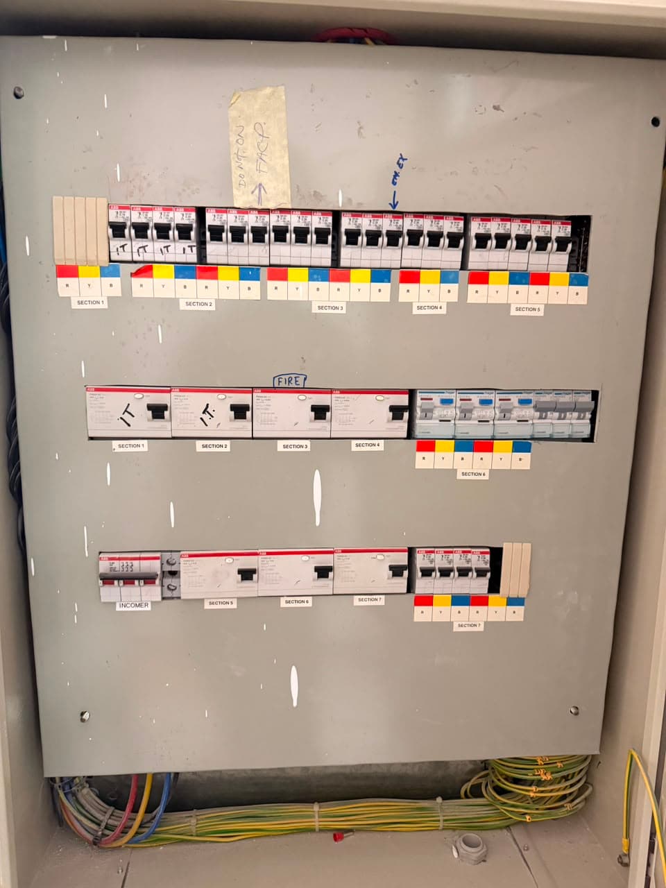 Control fascia with metering and rotary isolator