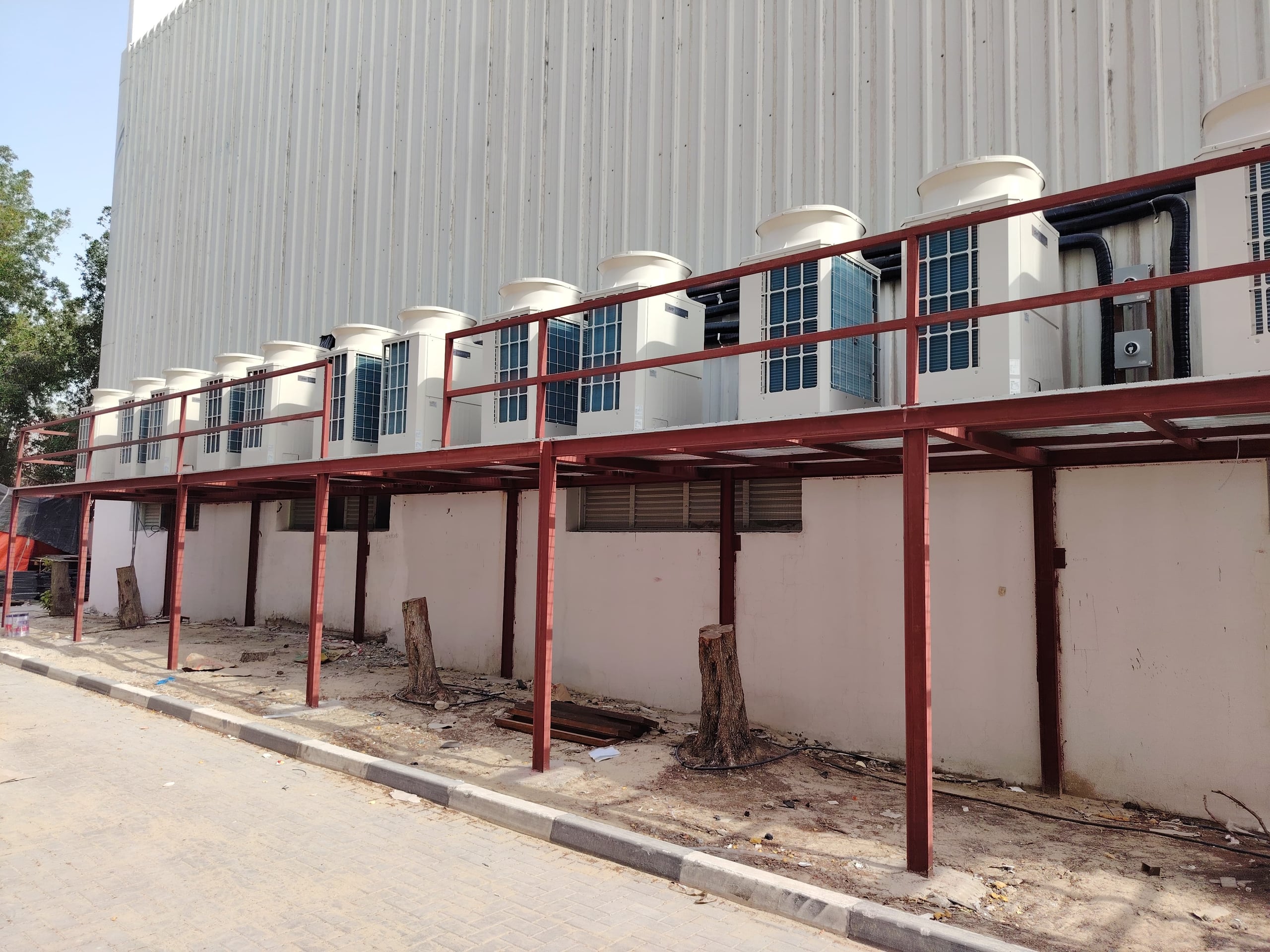 MEP Works — Sterling Perfumes, Armaf in Dubai — MEP works including the installation of a 10-ton air-conditioning outdoor unit
